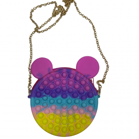 Pop it - Gentuta cu lant auriu si fermoar Pop It Macaroons, Mickey Mouse
