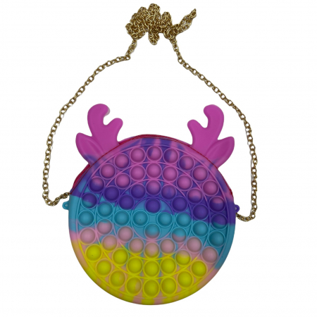 Gentuta cu lant auriu si fermoar Pop It Macaroons, Ren [7]