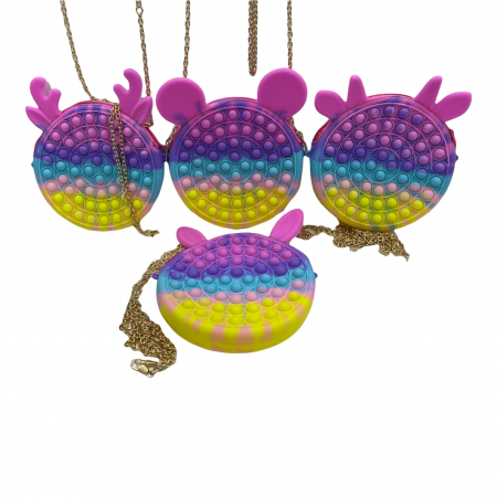 Gentuta cu lant auriu si fermoar Pop It Macaroons, Ren [8]