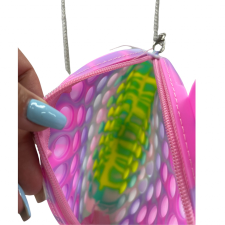 Gentuta cu lant auriu si fermoar Pop It Macaroons, Ren [10]