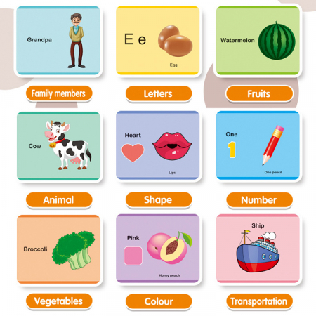 Joc educativ, girafa, cititor de carduri cu lumina, 60 carduri [5]