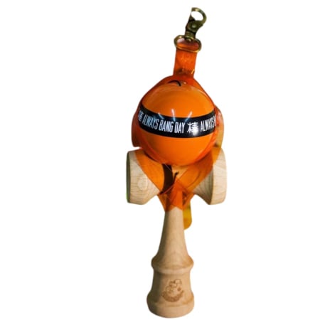 Jocuri si Jucarii - Husa pentru Kendama din PVC, Breloc cu Catarama de Agatare, 12 x 6 cm, Portocaliu