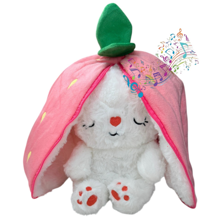 Jocuri si Jucarii - Iepuras Capsuna Interactiv cu Respiratie Realista si Lumini