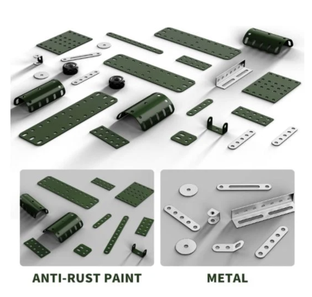 Joc constructii din metal 389 piese - avion militar clasic, 8 ani+ [3]