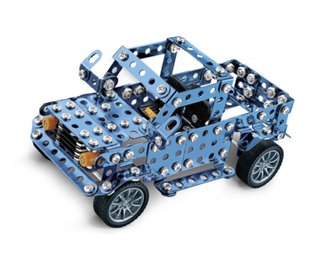 Jocuri si Jucarii - Joc constructii din metal 283 piese - masina de teren decapotabila verde, 8 ani+