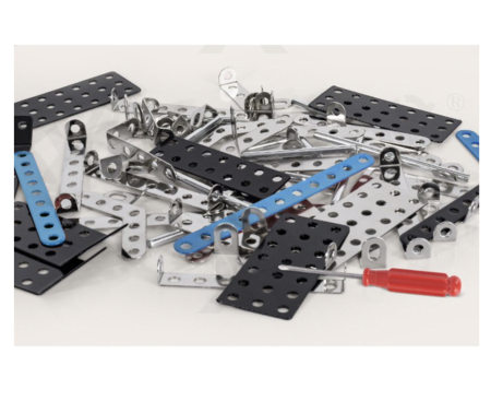 Jocuri si Jucarii - Joc constructii din metal 283 piese - masina de teren decapotabila verde, 8 ani+