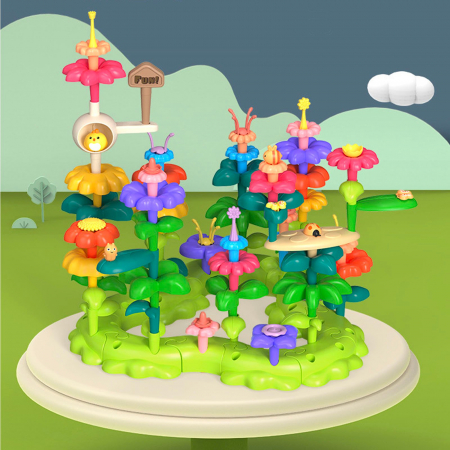 Seturi de constructie - Joc creativ de construit STEM Gradina cu Flori, 93 piese
