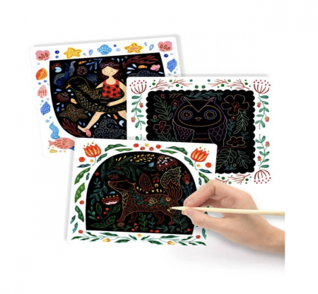 Joc creativ de razuit Scratch Art Card, Mideer verde [7]