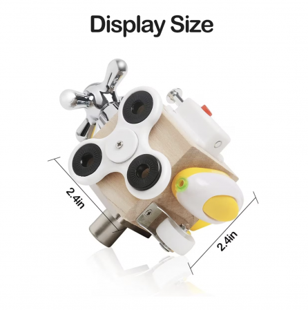 Joc Cub Busy Board cu chei si spinner, multifunctional, 7 in 1 tine-l ocupat [2]