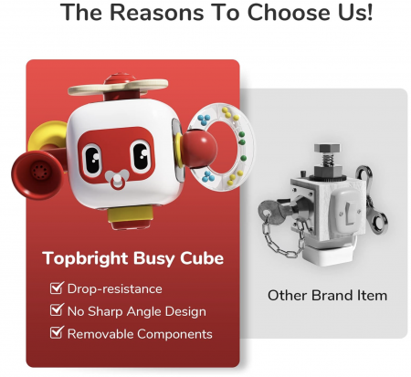 Joc Cub Busy Board cu claxon, multifunctional, 6 in 1 tine-l ocupat [4]