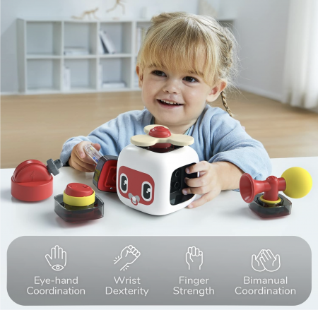 Joc Cub Busy Board cu claxon, multifunctional, 6 in 1 tine-l ocupat [3]