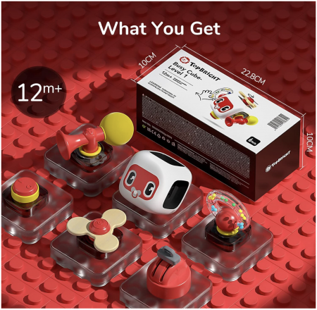 Joc Cub Busy Board cu claxon, multifunctional, 6 in 1 tine-l ocupat [5]