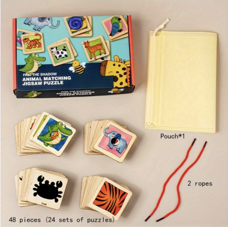 Joc de asociere Gaseste umbra animalelor - Animal Matching Jingsaw Puzzle [6]