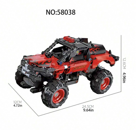 Seturi de constructie - Joc de constructie Masina de offroad albastra 58038, 374 piese