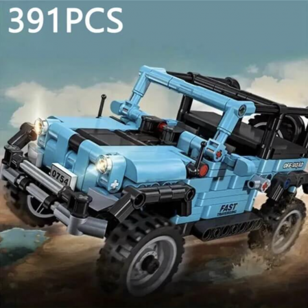 Seturi de constructie - Joc de constructie Masina de offroad albastra 58040, 391 piese