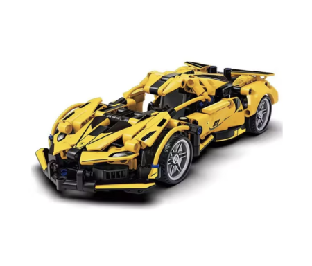 Jocuri si Jucarii - Joc de constructie Masina Galbena, scara 1:18, 422 piese