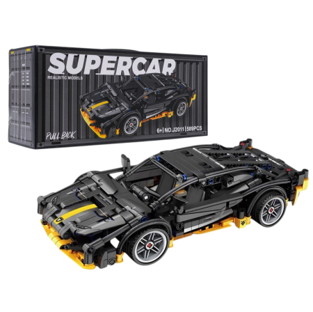 Jocuri si Jucarii - Joc de constructie Masina Neagra, scara 1:18, 589 piese