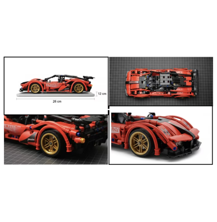 Joc de constructie Masina Rosie, scara 1:18, 482 piese [6]