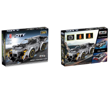 Joc de construit 2 in 1 masina de curse pull back si robot, 212 piese [2]