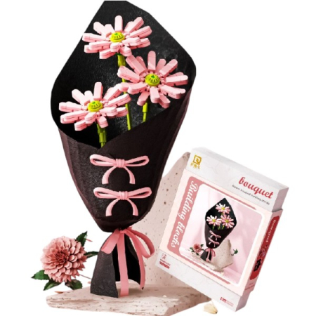 Jocuri si Jucarii - Joc de construit Buchet de Flori roz, scara 1:36, 6 ani+