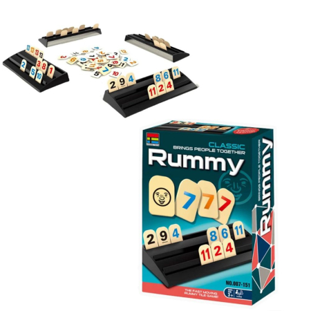 Jocuri si Jucarii - Joc de Rummy Rapid Compact cu Piese din Plastic ABS