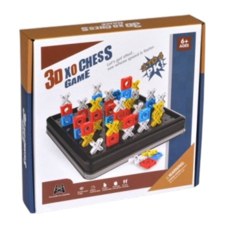 Jocuri si Jucarii - Joc de Societate 3D X si O Strategie pentru 2-4 Jucatori