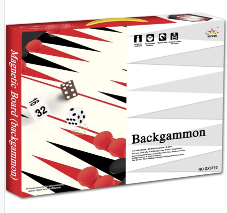 Jocuri si Jucarii - Joc de societate magnetic Table si Dame, set 33 piese, multicolor, copii si adulti