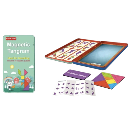 Jocuri si Jucarii - Joc de Societate Magnetic Tangram pentru Copii si Calatorii