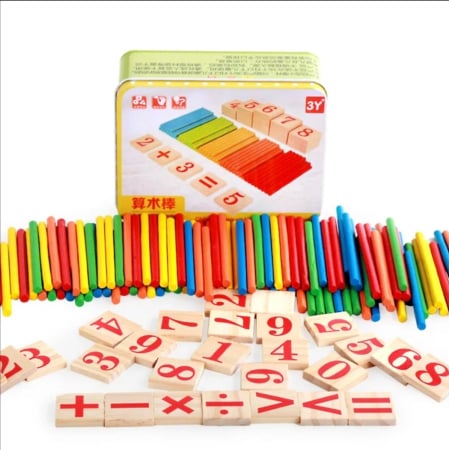 Joc Didactic Set 100 de Betisoare cu Cifre Incluse, din Lemn [4]