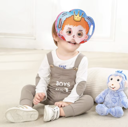 Joc educational si roluri pentru bebelusi - Carte textila cu masti [8]