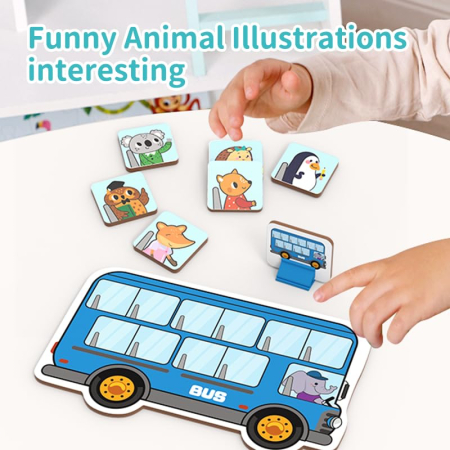 Joc educativ de societate Animal Bus, adunare si scadere cu zar si ruleta, 2-4 jucatori, 3-8 ani [2]