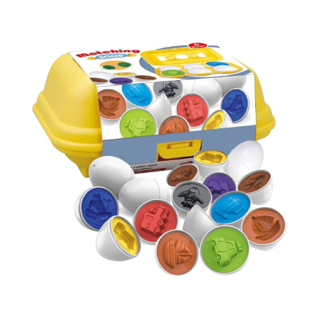 Jucarii educative si interactive - Joc educativ Set 6 oua de potrivit cu Vehicule