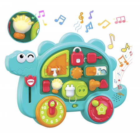 Jocuri si Jucarii - Busy Board cu 12 activitati pentru bebe – Dinozaur