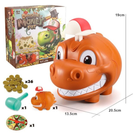 Joc interactiv Dinozaur Money Pot, cu monede si ciocan, 2-4 jucatori, 4+ [2]