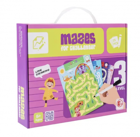 Joc Labirint cu Planse Reutilizabile, Educativ, 50 Modele, 5 ani+ [2]