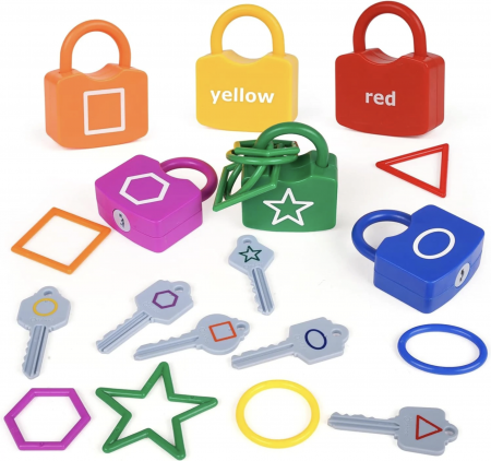 Jucarii interactive - Joc Lacate Asociaza formele si culorile Shape Pairing Locks