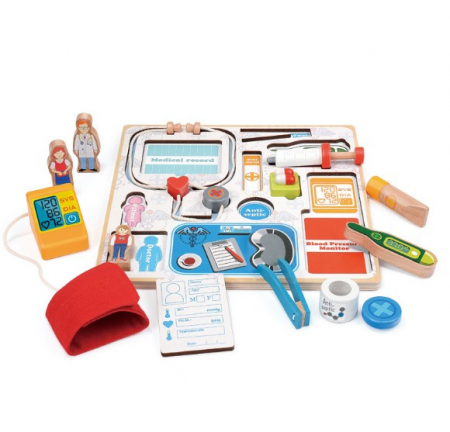 Joc lemn puzzle incastru si de sortat instrumentele de Doctor [5]
