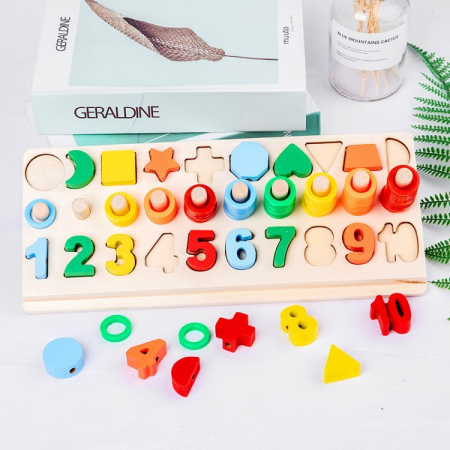 Joc logaritmic 5 in 1 din lemn [2]