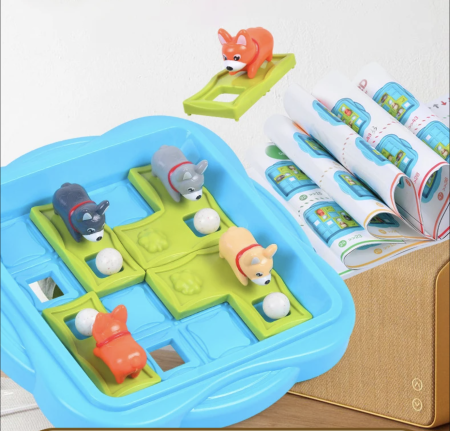 Joc logic Puppies tip slide puzzle cu catei si bile, 36 provocari, 6 ani+ [9]