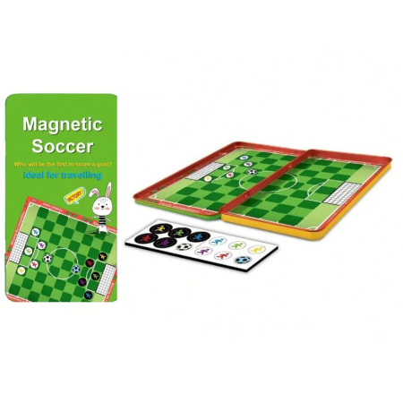 Jocuri si Jucarii - Joc de Societate Magnetic Fotbal cu Cutie Metalica pentru Copii 4 Ani+ Verde