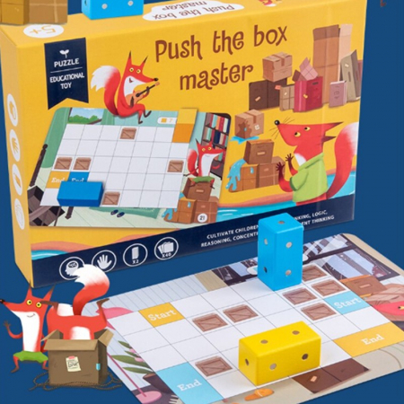 Jocuri educative, de logica, memorie - Joc magnetic Montessori de logica, Vulpea Sireata, din lemn