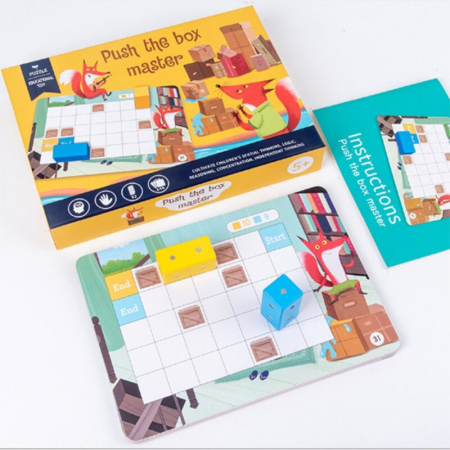 Jocuri educative, de logica, memorie - Joc magnetic Montessori de logica, Vulpea Sireata, din lemn