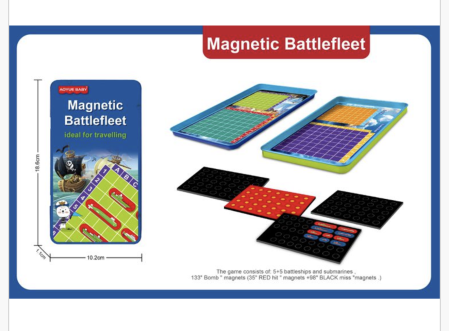 Jocuri si Jucarii - Joc de Societate Magnetic Battleship Batalia Navala Compact