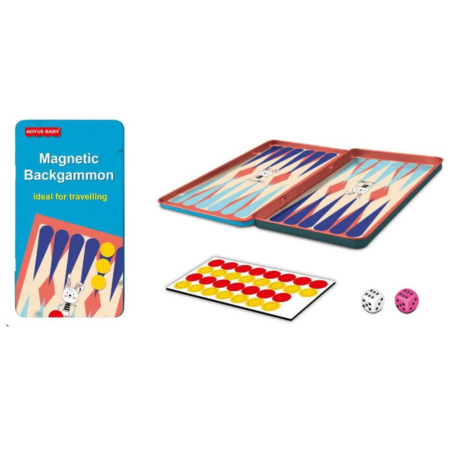 Jocuri si Jucarii - Joc de Societate Magnetic Backgammon Compact pentru Calatorii