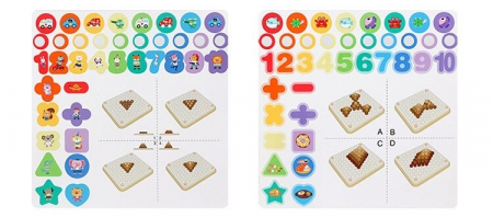 Joc Montessori 5 in 1 Logarithmic Plate Beads, din lemn [4]