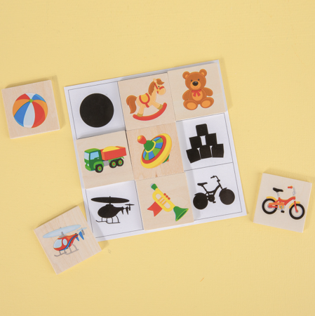 Joc Montessori de asociere imagini, Umbre, 36 piese din lemn [4]