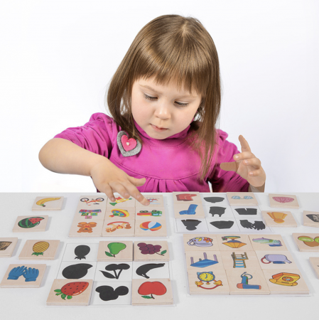 Joc Montessori de asociere imagini, Umbre, 36 piese din lemn [2]