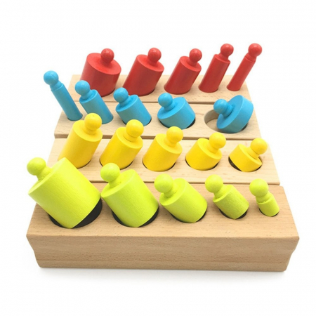 Joc Montessori de Invatare, 4 seturi cilindri color din lemn [3]