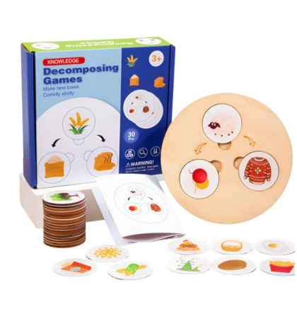 Jocuri si Jucarii - Joc Montessori Decomposing Game, Etapele Vietii, din Lemn