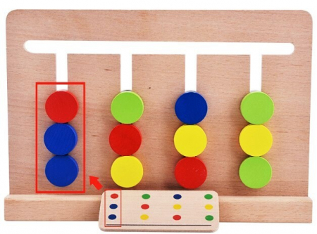 Joc Montessori Din Lemn Labirint Asociaza Culorile [2]